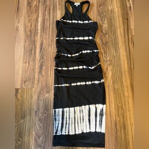 Michael Stars Tie Dye Midi Tank Dress Ruched Size M